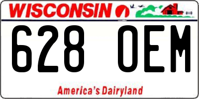 WI license plate 628OEM