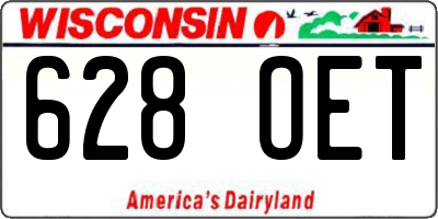 WI license plate 628OET