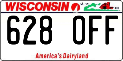 WI license plate 628OFF