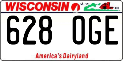 WI license plate 628OGE