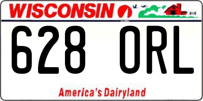 WI license plate 628ORL