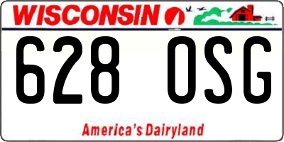 WI license plate 628OSG