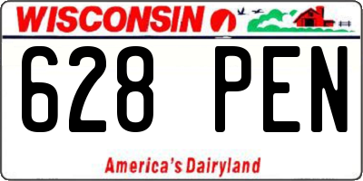 WI license plate 628PEN