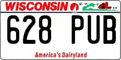 WI license plate 628PUB