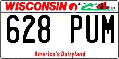 WI license plate 628PUM