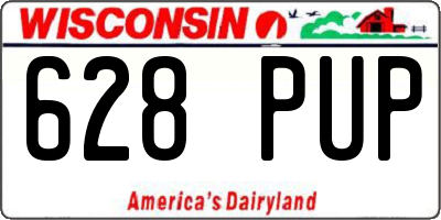 WI license plate 628PUP