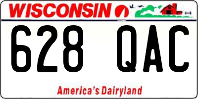 WI license plate 628QAC