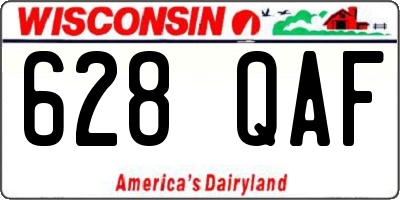 WI license plate 628QAF