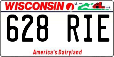 WI license plate 628RIE