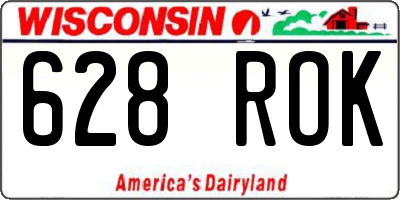 WI license plate 628ROK
