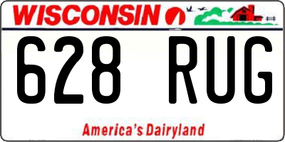 WI license plate 628RUG