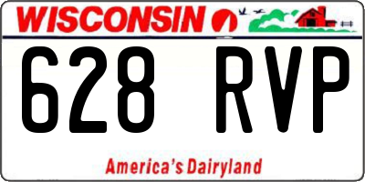 WI license plate 628RVP