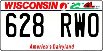 WI license plate 628RWO