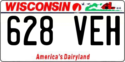 WI license plate 628VEH