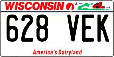 WI license plate 628VEK