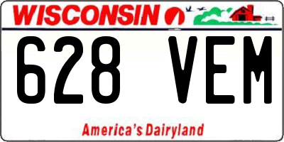 WI license plate 628VEM