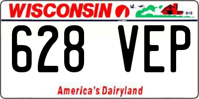 WI license plate 628VEP