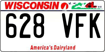 WI license plate 628VFK