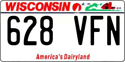 WI license plate 628VFN