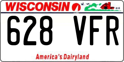 WI license plate 628VFR