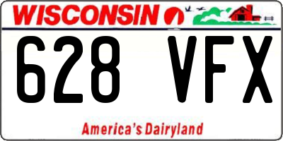 WI license plate 628VFX