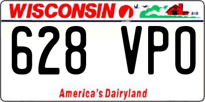 WI license plate 628VPO