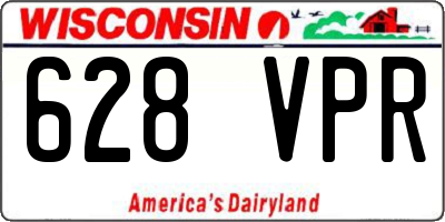 WI license plate 628VPR