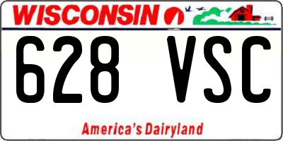 WI license plate 628VSC