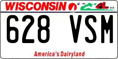 WI license plate 628VSM