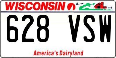 WI license plate 628VSW