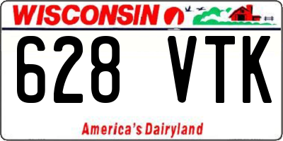 WI license plate 628VTK