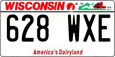 WI license plate 628WXE