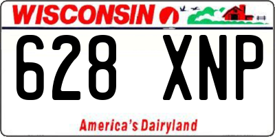 WI license plate 628XNP