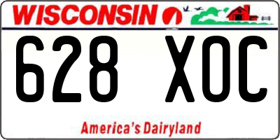 WI license plate 628XOC