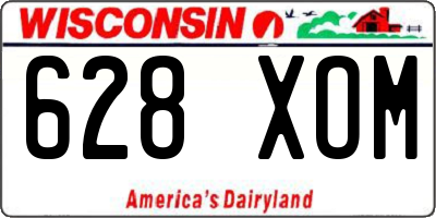 WI license plate 628XOM