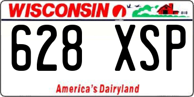 WI license plate 628XSP