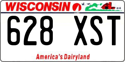 WI license plate 628XST