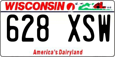 WI license plate 628XSW