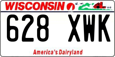 WI license plate 628XWK