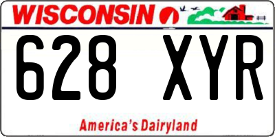 WI license plate 628XYR