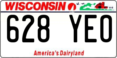 WI license plate 628YEO