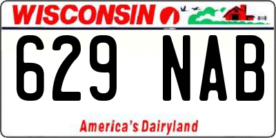 WI license plate 629NAB