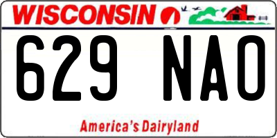 WI license plate 629NAO