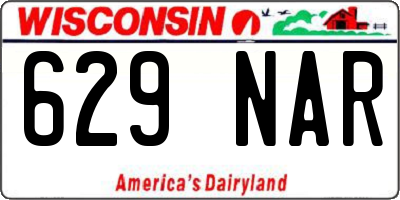 WI license plate 629NAR