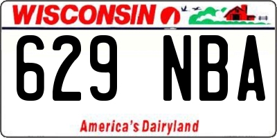 WI license plate 629NBA