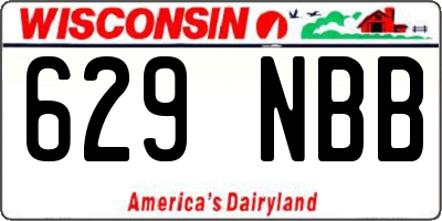 WI license plate 629NBB
