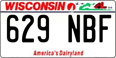 WI license plate 629NBF