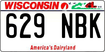 WI license plate 629NBK