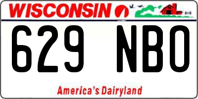 WI license plate 629NBO
