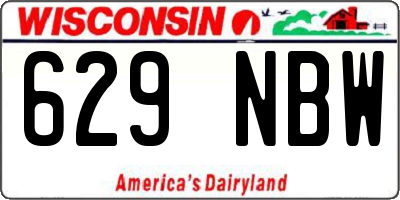 WI license plate 629NBW